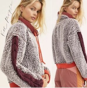 Free People Fleece Cropped Sweater